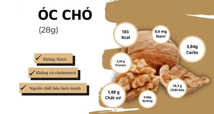 thành phần dinh dưỡng của hạt óc chó